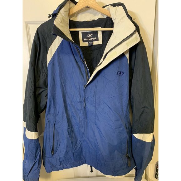 Nordictrack Blue White Men’s Sz‎ L snowboarding jacket coat Nordic track - Picture 1 of 9